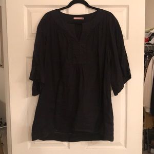 Navy Blue Linen Tunic